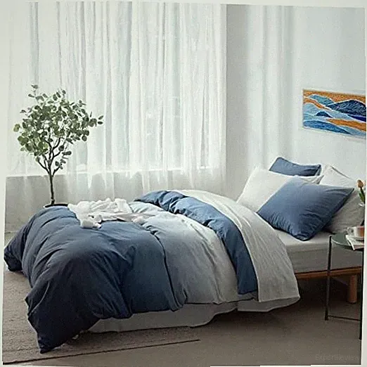 100% Cotton Duvet Cover Full Size - Full(80"×90") Gradient Ocean Blue
