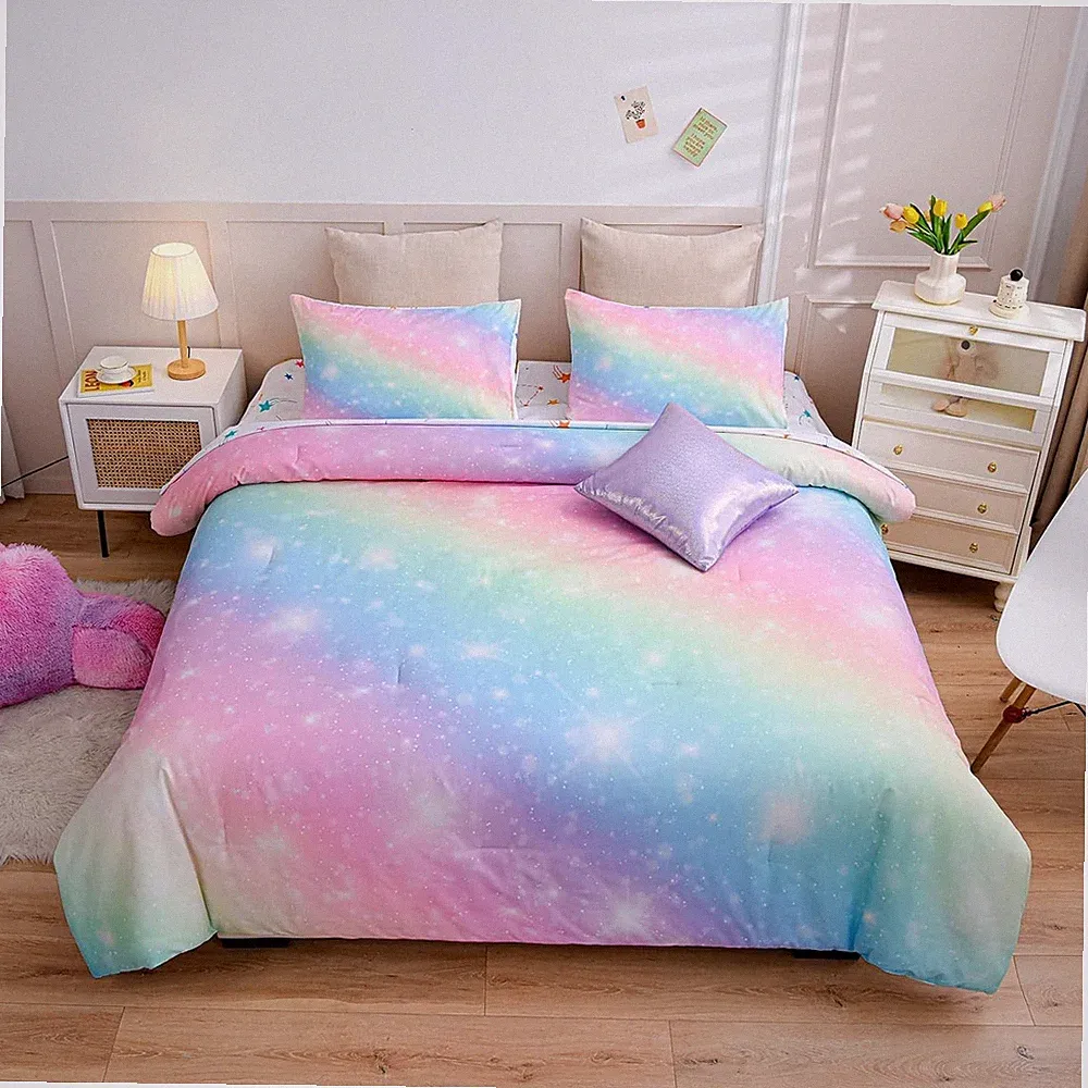 6pc gradient glitter bedding set