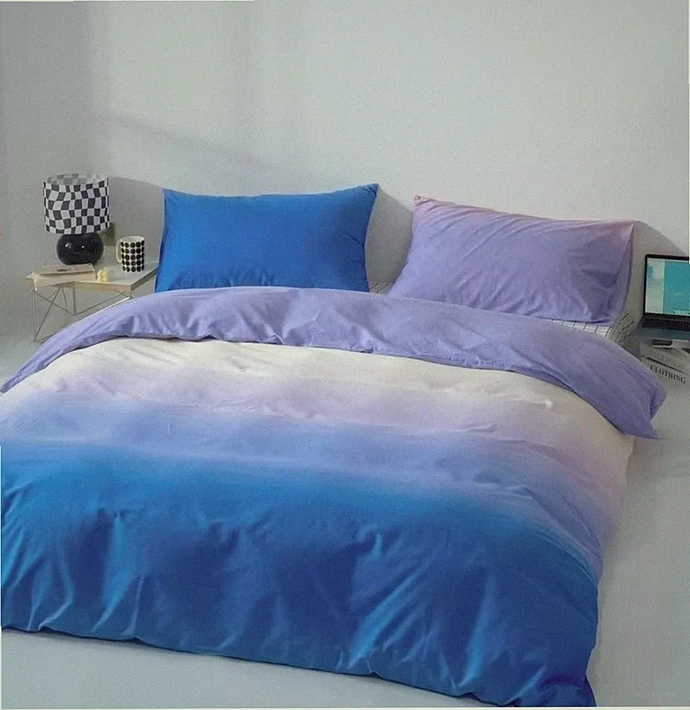 Blue Gradient Comforter Set Twin/Twin XL(68''*90'') Bedding Gradient Blu Purpl