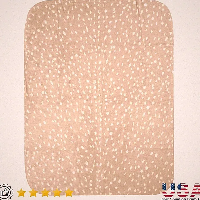 Deer Print Throw Blanket Plush Lightweight Soft Kids Couch Camping Polyester New