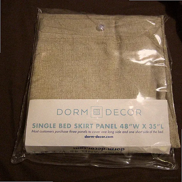 DORM DECOR BED SKIRT SINGLE BED SKIRT PANEL 48" W X 35" L NIP