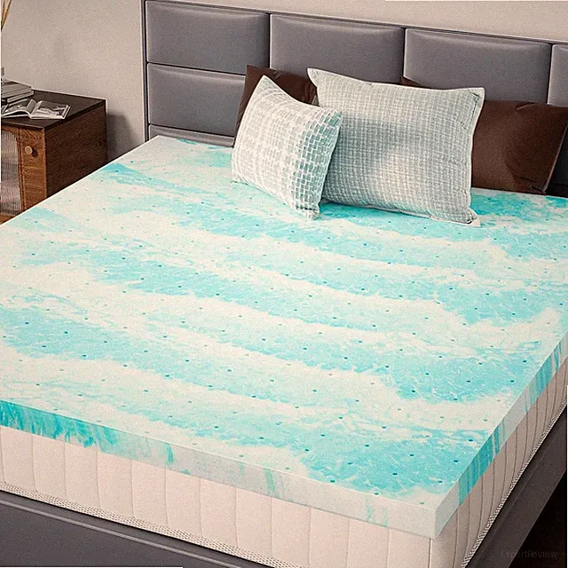 DUMOS 3" Gel Memory Foam Mattress Topper Full&Twin XL Cooling Soft Bed Pad Blue