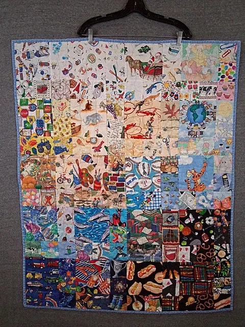Handmade Quilt I Spy Lap Blanket 33x40 Multi Color Toddler Baby Fun Gradient