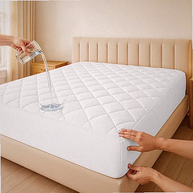 Quilted Mattress Pad Waterproof Mattress Topper Deep Fitted Protector Bed Cover