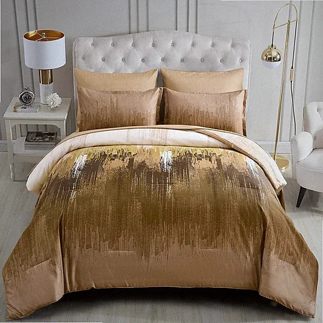 Stylish Brown Gradient Comforter - 7 Piece Queen Set